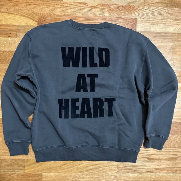 Wildfox Wild Heart Cody Sweatshirt in Washed Black - Picture 4 of 8